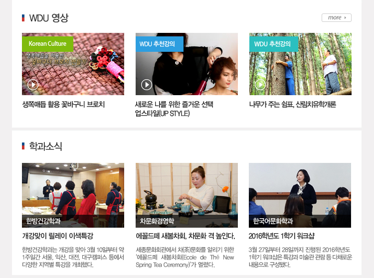 wdu 영상 및 학과소식