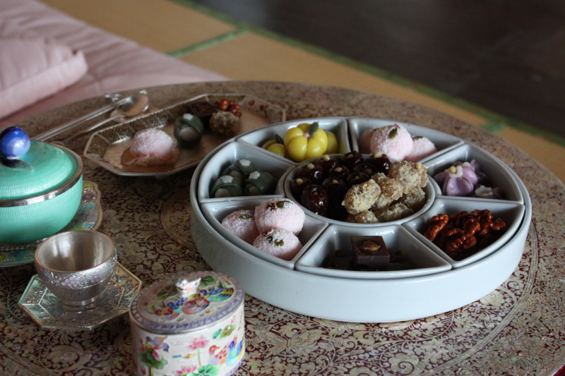 세팅된 다과 모습