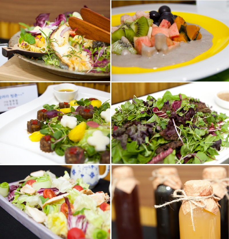 학생들이 개발한 샐러드와 소스의 모습