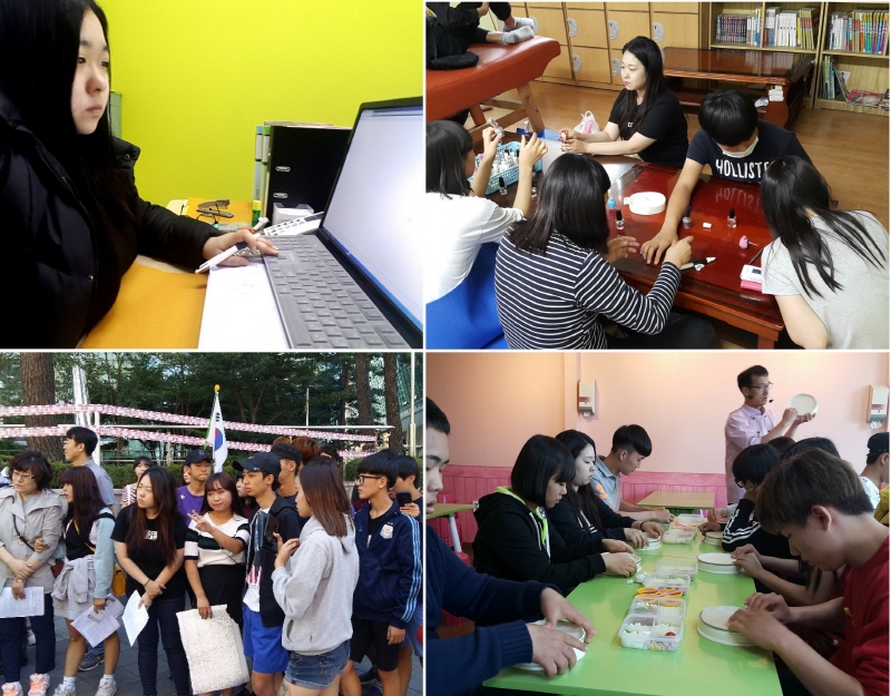 이선혜 씨가 학생들과 학교생활하는 모습